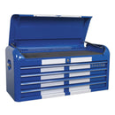 Sealey Premier&trade; Retro Style Wide Topchest 4 Drawer - Blue with White Stripes AP41104BWS