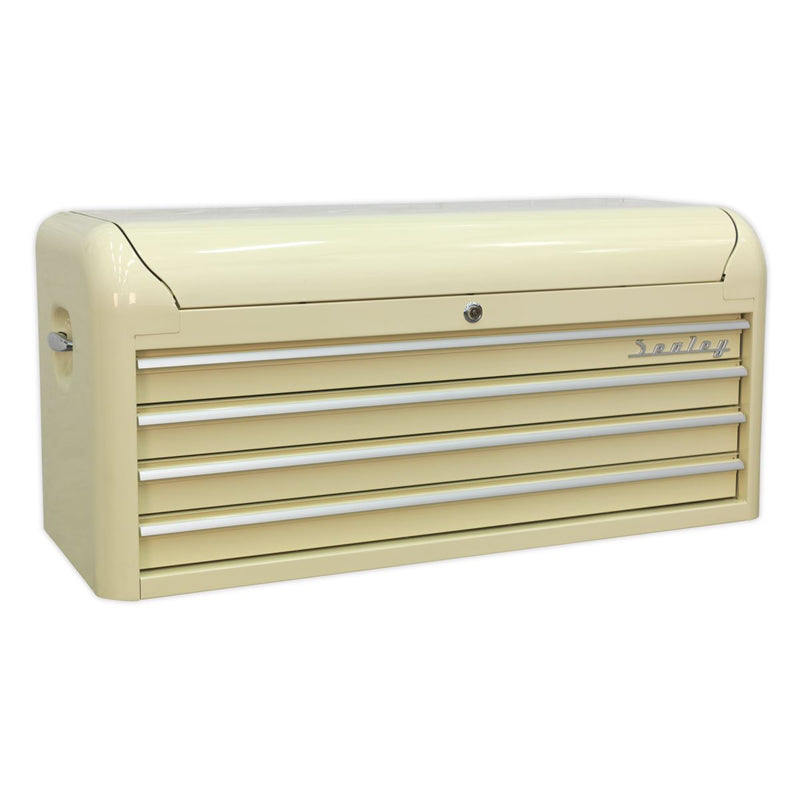 Topchest 4 Drawer Wide Retro Style - Cream