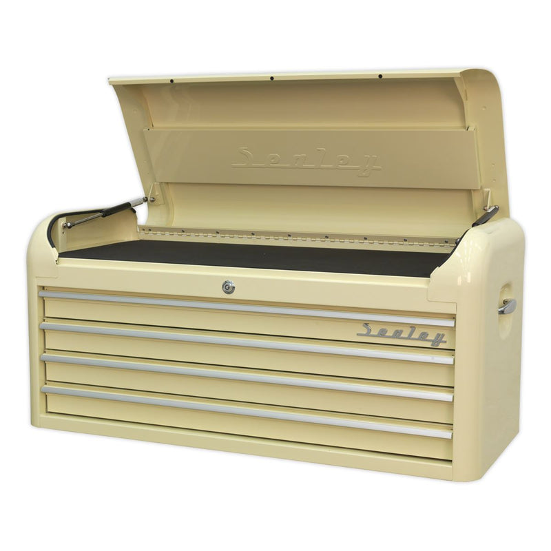 Topchest 4 Drawer Wide Retro Style - Cream