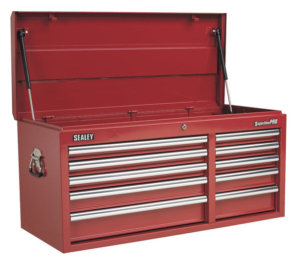 Topchest 10 Drawer with Ball-Bearing Slides Heavy-Duty - Red