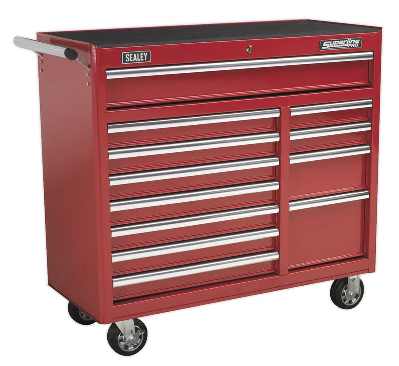 Rollcab 12 Drawer with Ball-Bearing Slides Heavy-Duty - Red