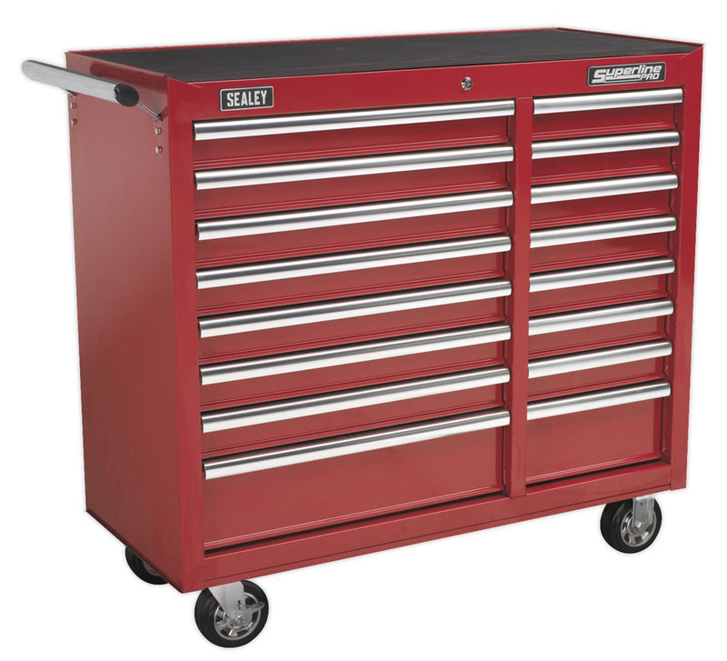 Rollcab 16 Drawer with Ball-Bearing Slides Heavy-Duty - Red