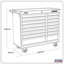 Sealey Superline PRO&reg; Heavy-Duty Rollcab 16 Drawer - Black AP41169B