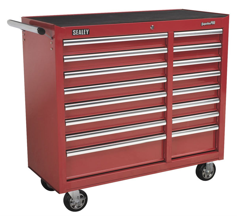 Rollcab 16 Drawer with Ball-Bearing Slides Heavy-Duty - Red