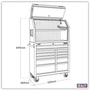 Sealey Superline PRO&reg; Hutch Toolbox & Rollcab Combo 1030mm 11 Drawer AP41HBESTACK