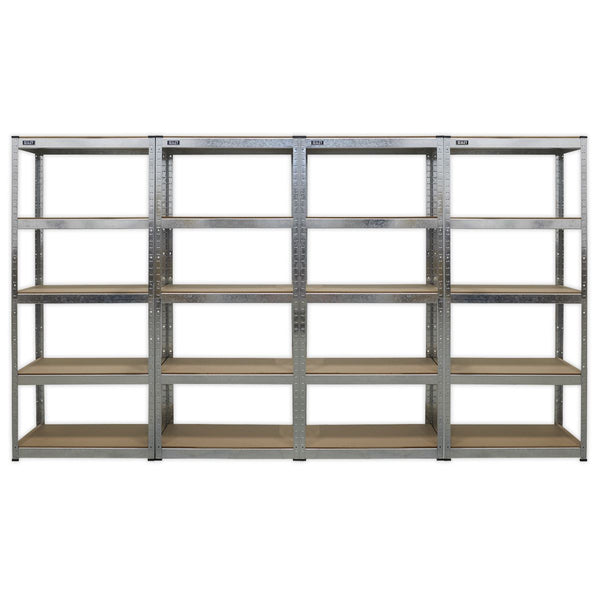 Sealey Racking Unit 5 Shelf 150kg Capacity Per Level - Set of 4 AP6150GSCOMBO