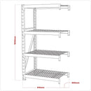 Sealey Heavy-Duty Racking Extension Pack with 4 Mesh Shelves 640kg Capacity Per Level AP6372E