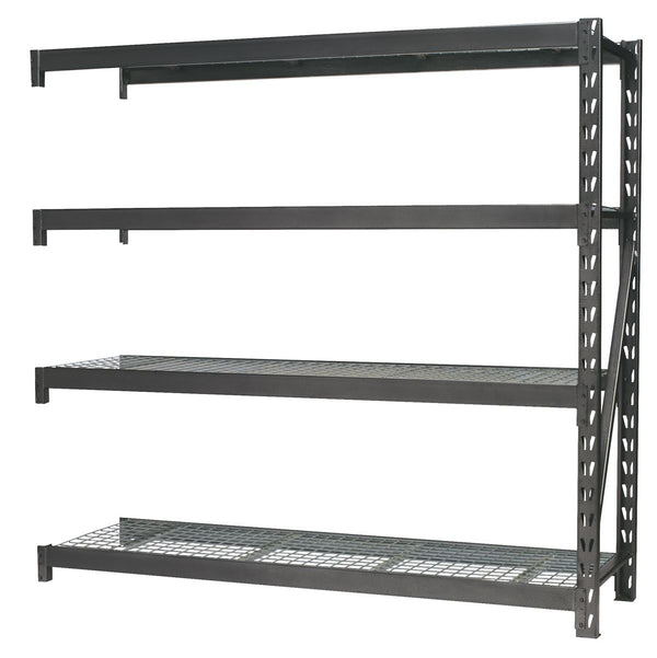 Heavy-Duty Racking Extension Pack with 4 Mesh Shelves 640kg Capacity Per Level