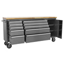 Sealey Premier&trade; Mobile Stainless Steel Tool Cabinet & Cupboard 10 Drawer AP7210SS