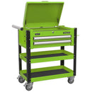 Sealey Superline PRO&reg; Heavy-Duty Mobile Tool & Parts Trolley with Lockable Top & 2 Drawers - Green AP760MHV