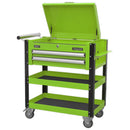 Sealey Superline PRO&reg; Heavy-Duty Mobile Tool & Parts Trolley with Lockable Top & 2 Drawers - Green AP760MHV