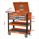 Sealey Superline PRO&reg; Heavy-Duty Mobile Tool & Parts Trolley with Lockable Top & 2 Drawers - Orange AP760MO