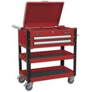 Sealey Superline PRO&reg; Heavy-Duty Mobile Tool & Parts Trolley with Lockable Top & 2 Drawers - Red AP760M