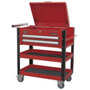 Sealey Superline PRO&reg; Heavy-Duty Mobile Tool & Parts Trolley with Lockable Top & 2 Drawers - Red AP760M