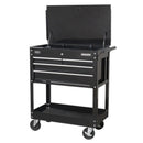 Sealey Heavy-Duty Mobile Tool & Parts Trolley with 4 Drawers & Lockable Top - Black AP850MB