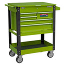 Sealey Superline PRO&reg; Heavy-Duty Mobile Tool & Parts Trolley with 5 Drawers and Lockable Top - Hi-Vis Green AP890MHV