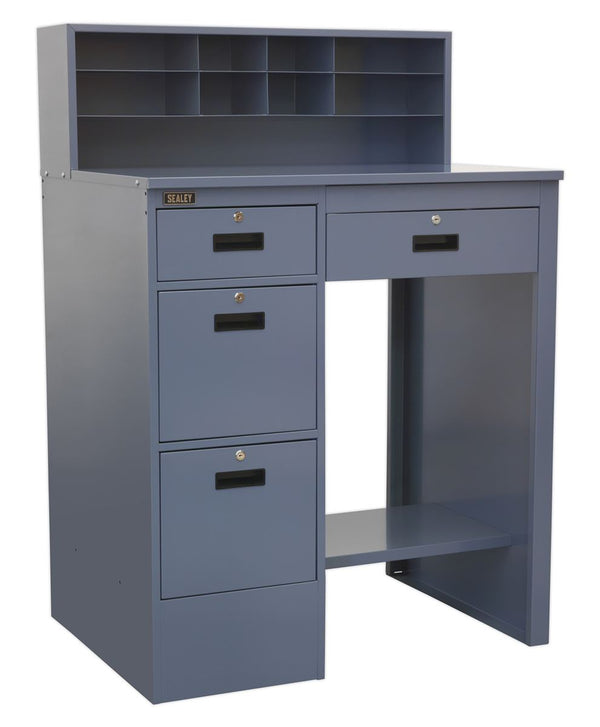 Industrial Workstation 4 Drawer - Grey