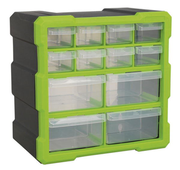 Cabinet Box 12 Drawer - Hi-Vis Green/Black