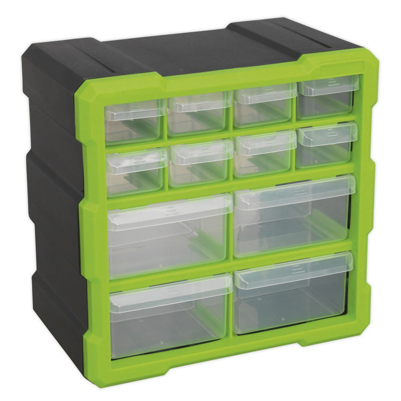 Cabinet Box 12 Drawer - Hi-Vis Green/Black