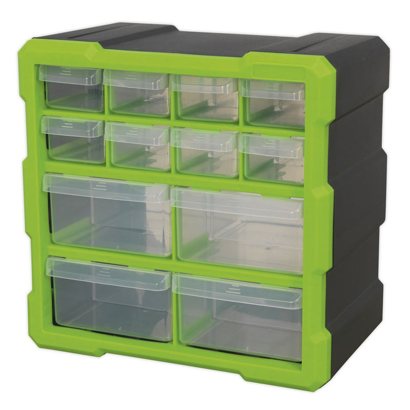 Cabinet Box 12 Drawer - Hi-Vis Green/Black