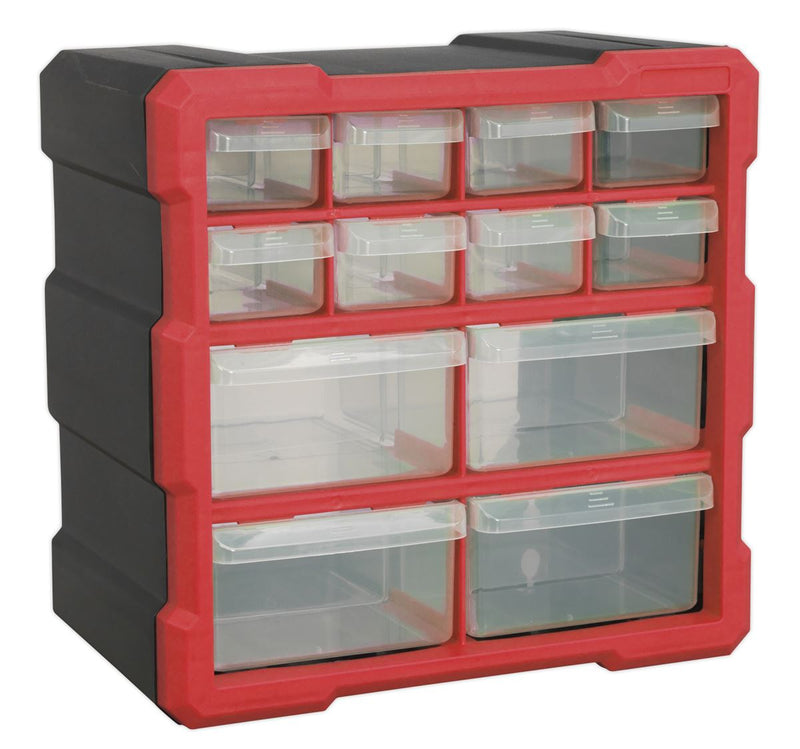 Cabinet Box 12 Drawer - Red/Black