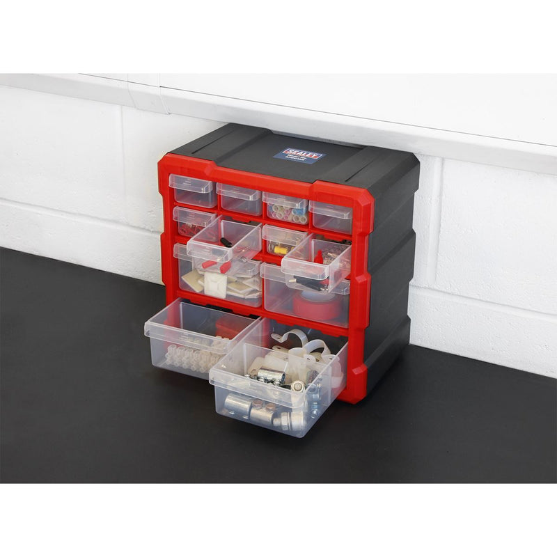 Cabinet Box 12 Drawer - Red/Black