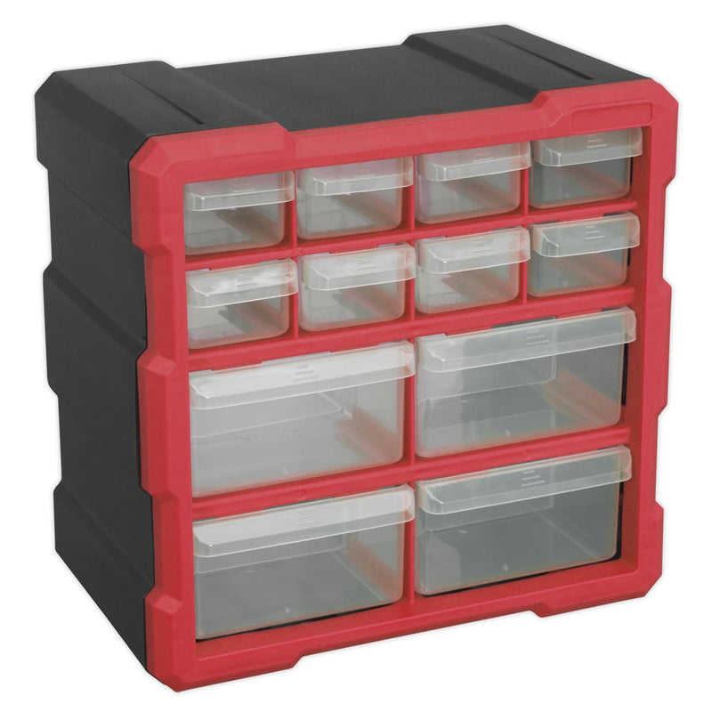 Cabinet Box 12 Drawer - Red/Black