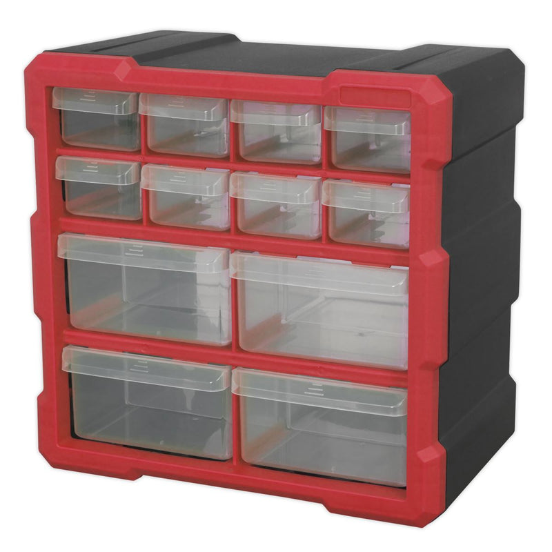 Cabinet Box 12 Drawer - Red/Black