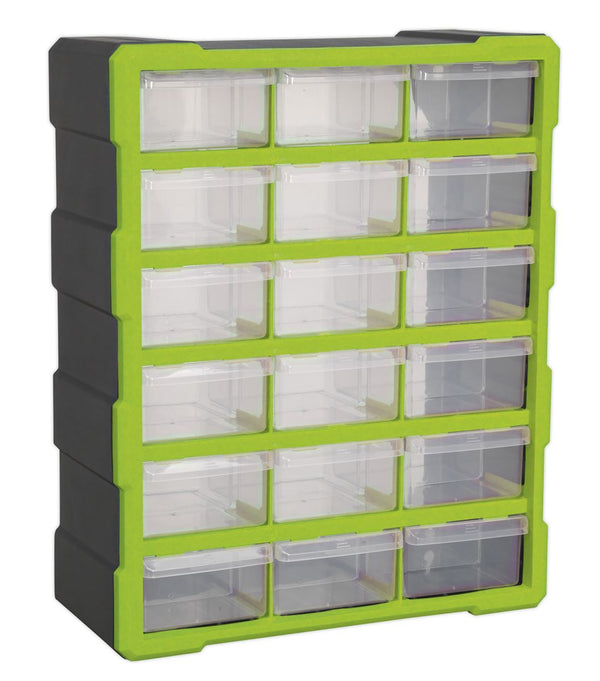 Cabinet Box 18 Drawer - Green/Black