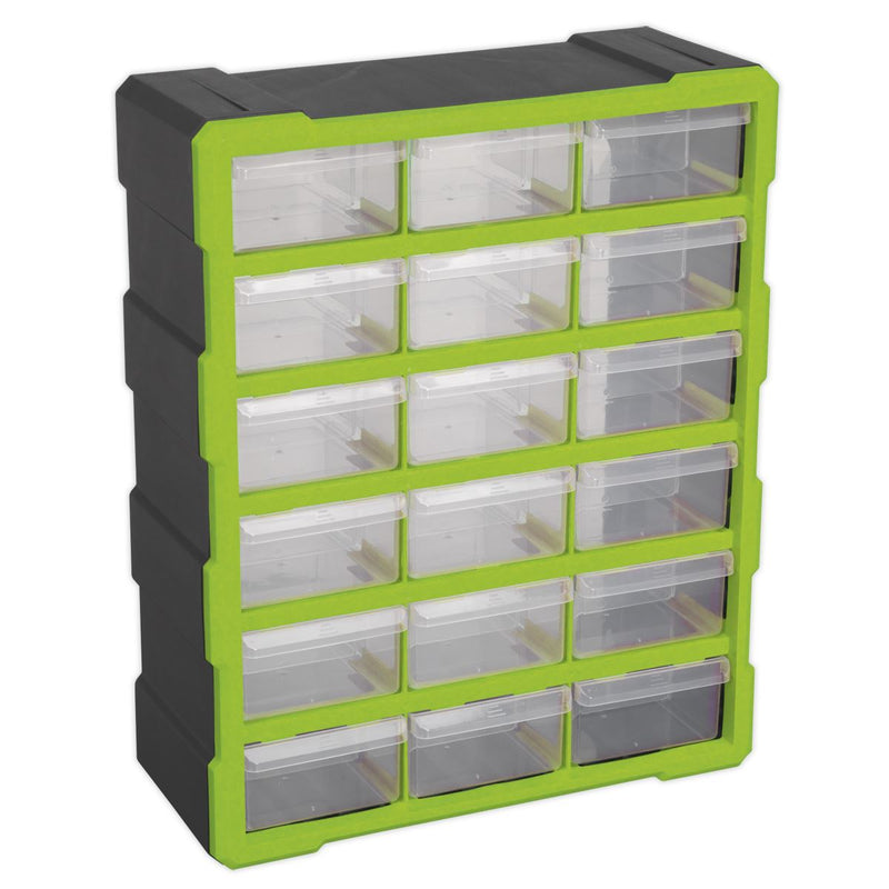 Cabinet Box 18 Drawer - Green/Black