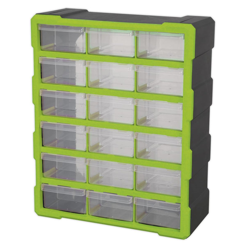 Cabinet Box 18 Drawer - Green/Black