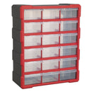 Sealey Cabinet Box 18 Drawer - Red/Black APDC18R