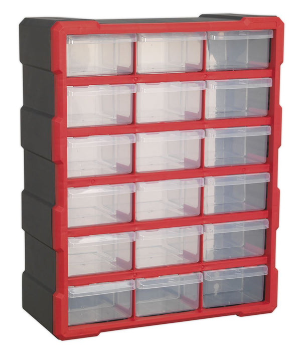 Cabinet Box 18 Drawer - Red/Black