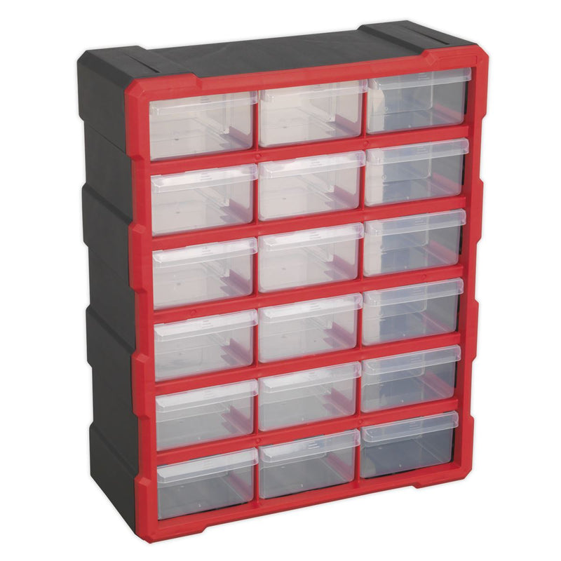 Cabinet Box 18 Drawer - Red/Black