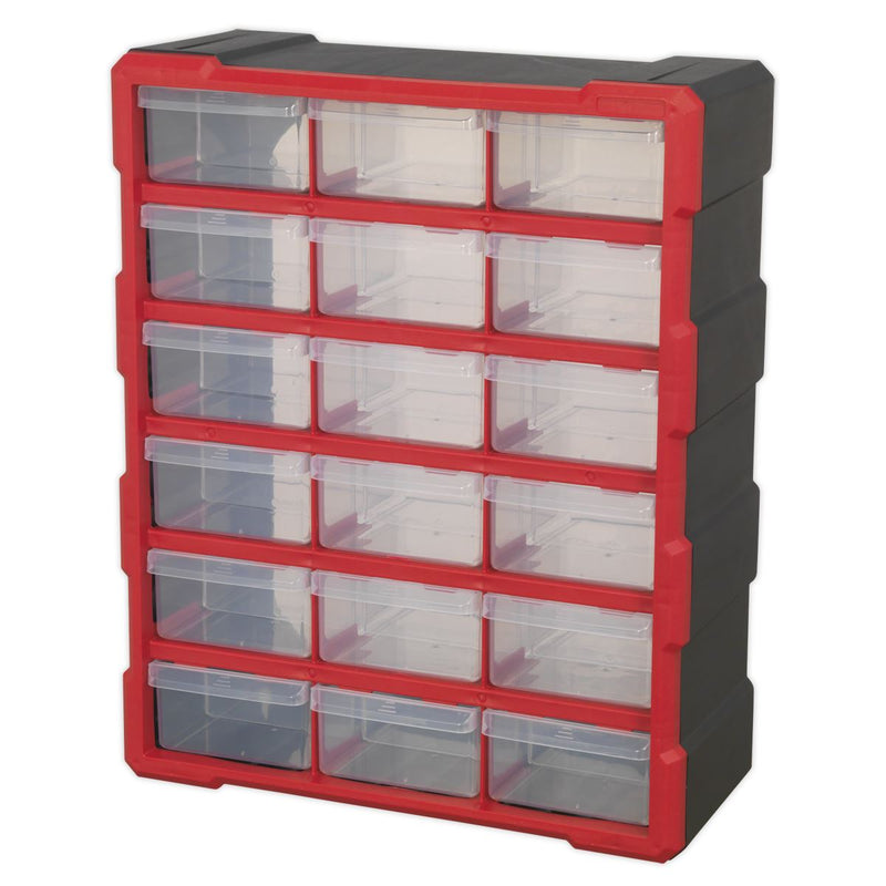 Cabinet Box 18 Drawer - Red/Black