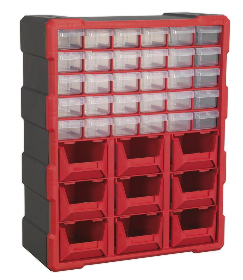 Cabinet Box 39 Drawer - Red/Black