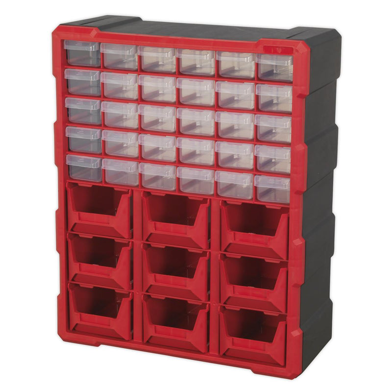 Cabinet Box 39 Drawer - Red/Black