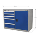 Sealey Premier Industrial&trade; Cabinet/Workstation with 5 Drawers & 1 Shelf API1103B