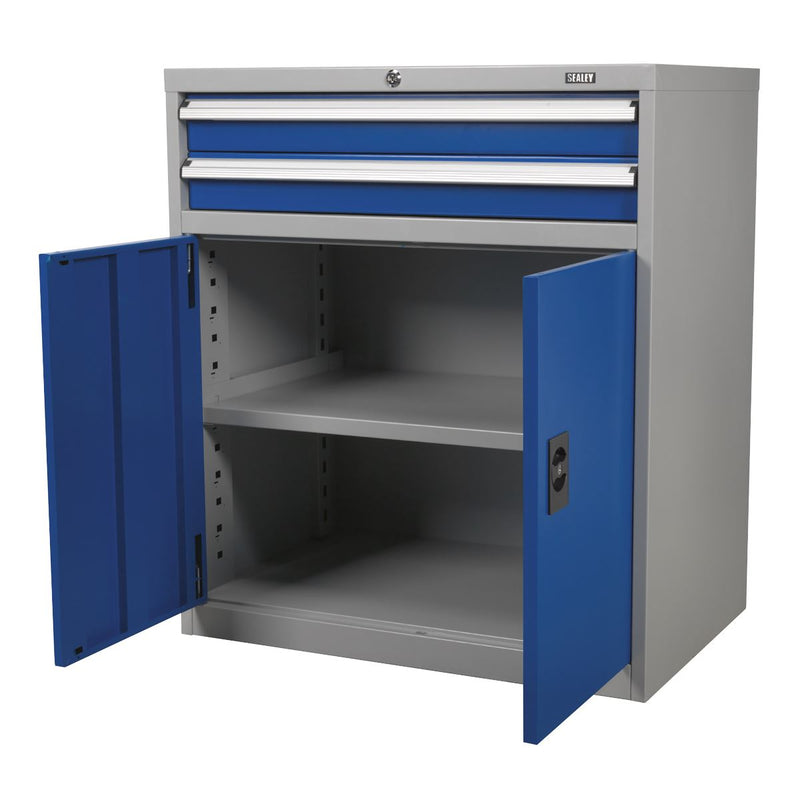 Industrial Cabinet 2 Drawer & 1 Shelf Double Locker