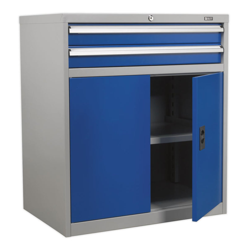 Industrial Cabinet 2 Drawer & 1 Shelf Double Locker