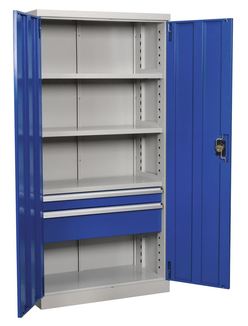 Industrial Cabinet 2 Drawer 3 Shelf 1800mm