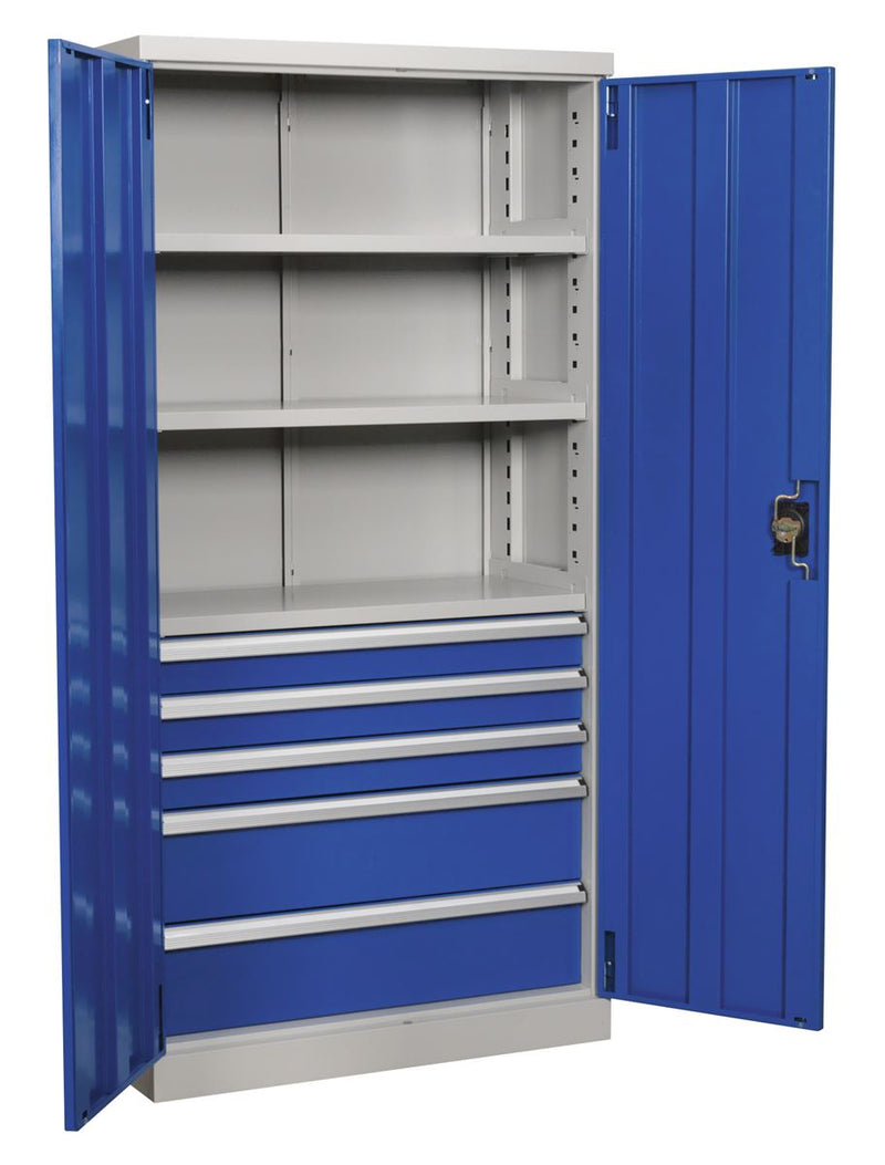 Industrial Cabinet 5 Drawer 3 Shelf 1800mm