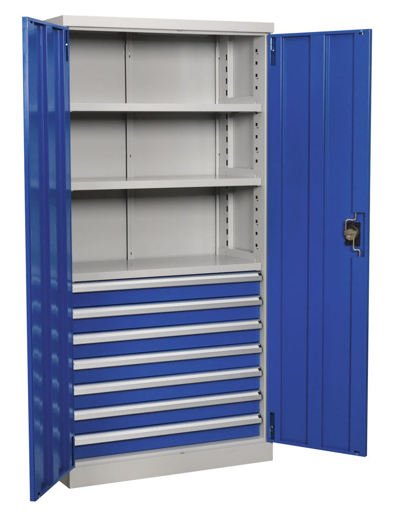 Industrial Cabinet 7 Drawer 3 Shelf 1800mm