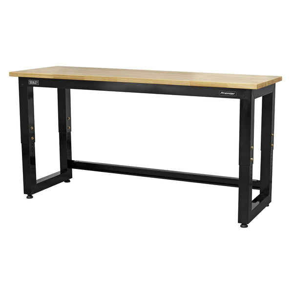 Steel Adjustable Workbench with Wooden Worktop 1830mm - Heavy-Duty