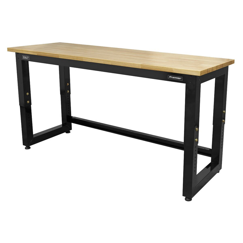 Steel Adjustable Workbench with Wooden Worktop 1830mm - Heavy-Duty