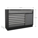 Sealey Superline PRO&reg; Modular Floor Cabinet 7 Drawer 1360mm APMS64