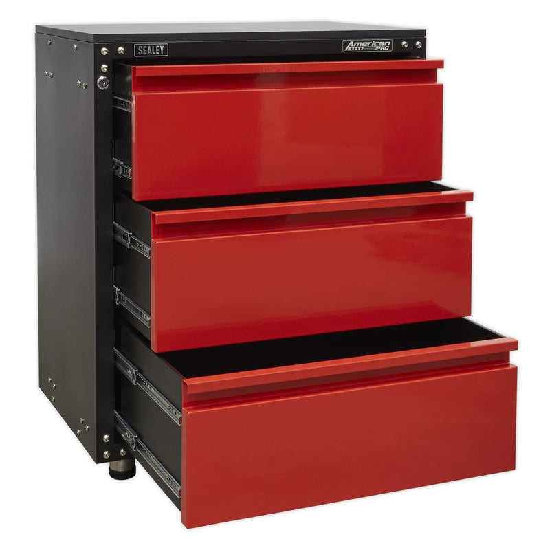 Modular 3 Drawer Cabinet with Worktop 665mm