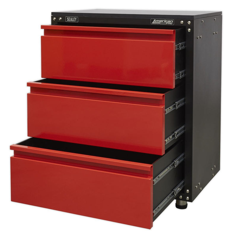 Modular 3 Drawer Cabinet with Worktop 665mm