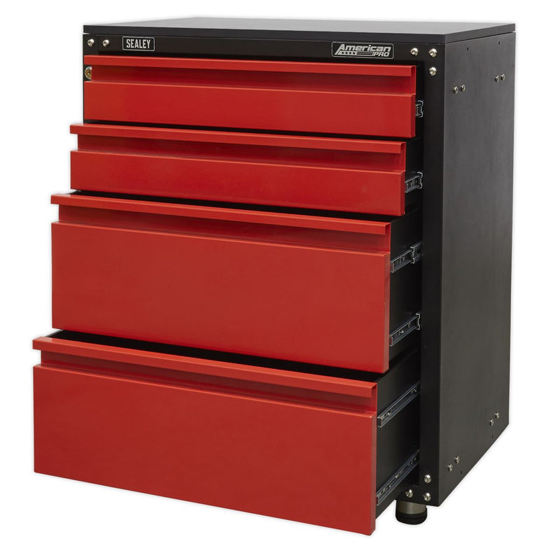 Modular 4 Drawer Cabinet with Worktop 665mm