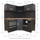 Sealey Premier&trade; Corner Storage System with Hardwood Worktop 1.71m APMSCOMBO6W